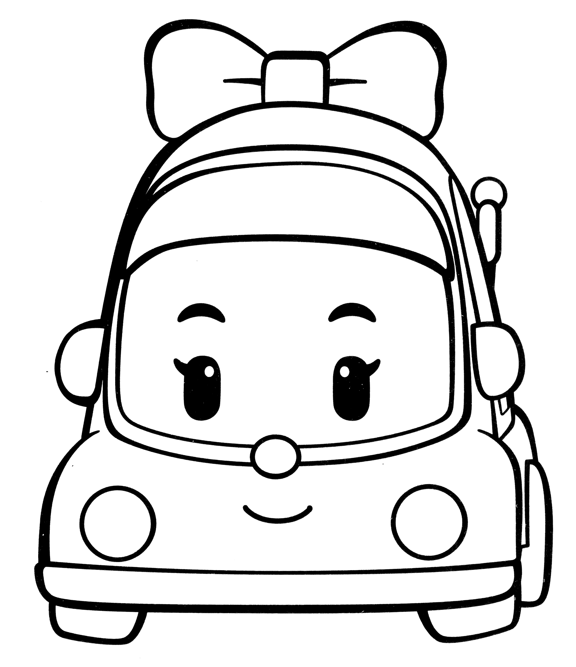 Mini the car coloring page (Robocar Poli) - free and printable