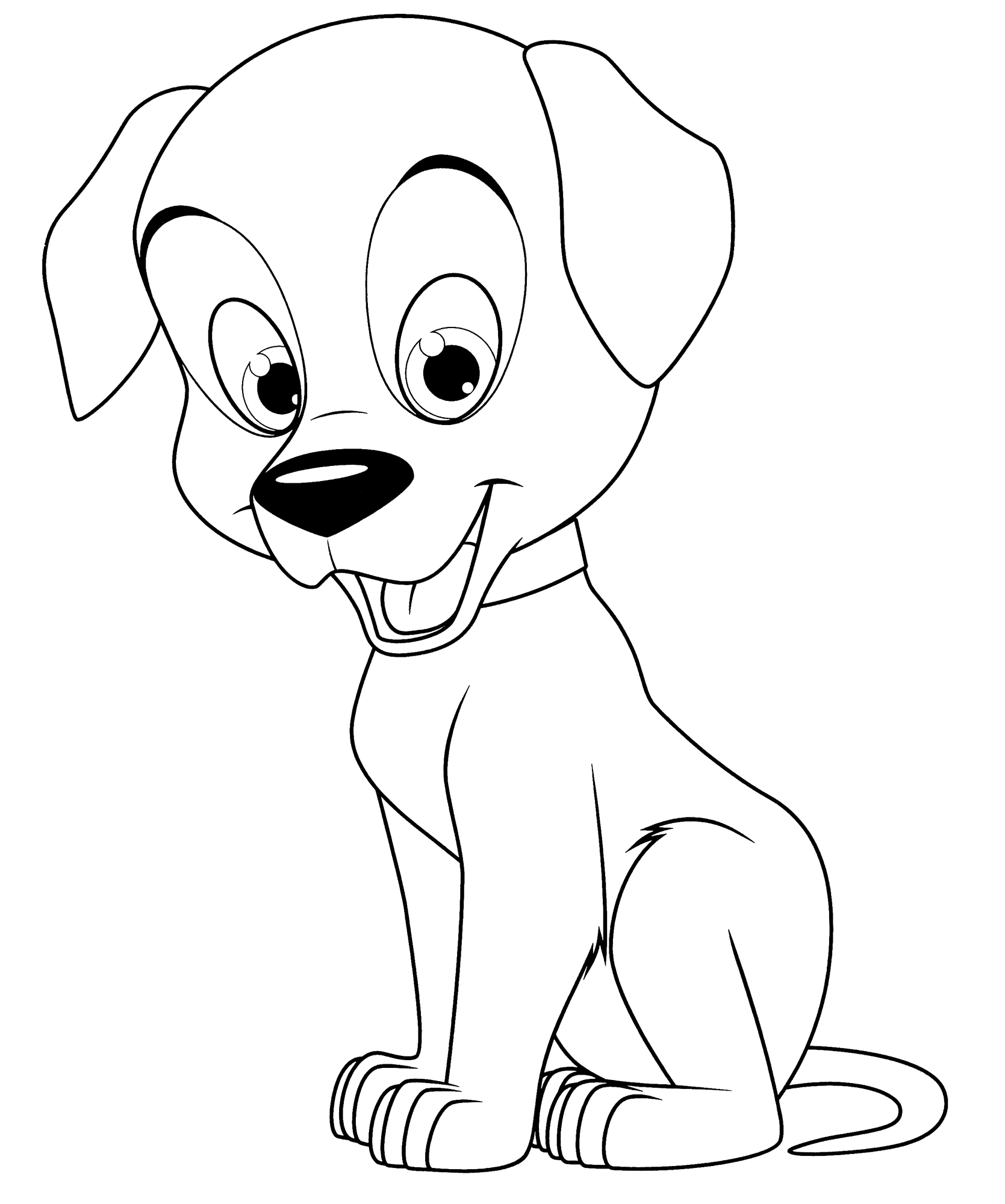 Sincere puppy coloring page - free and printable