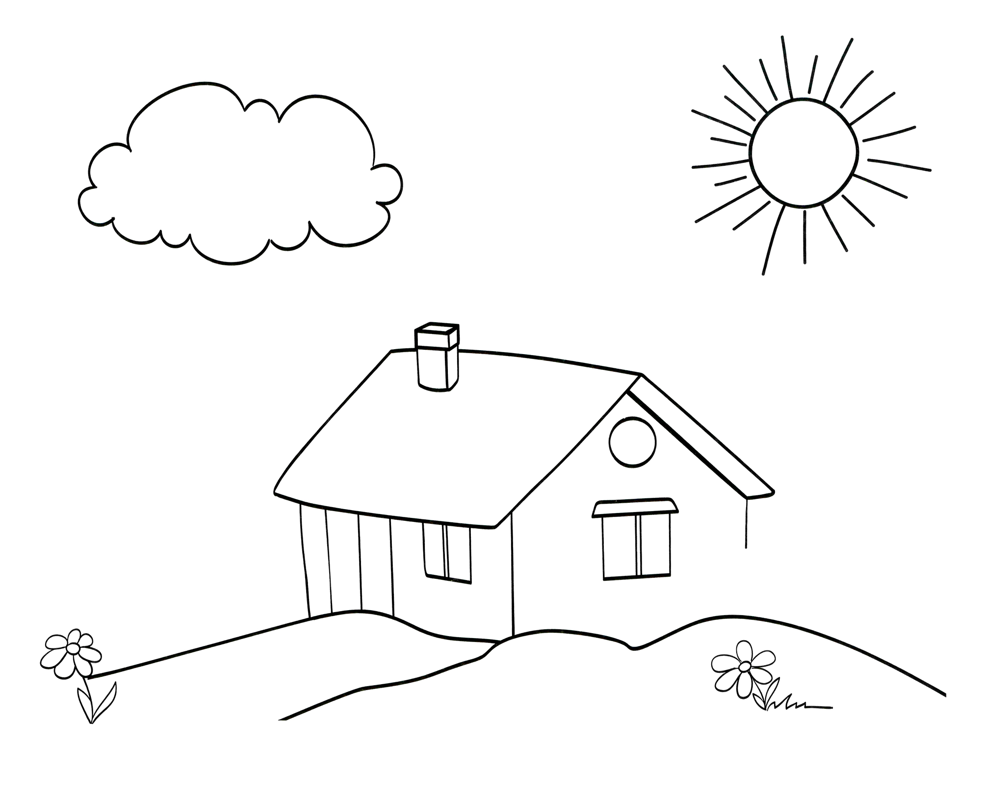 Lovely house coloring page