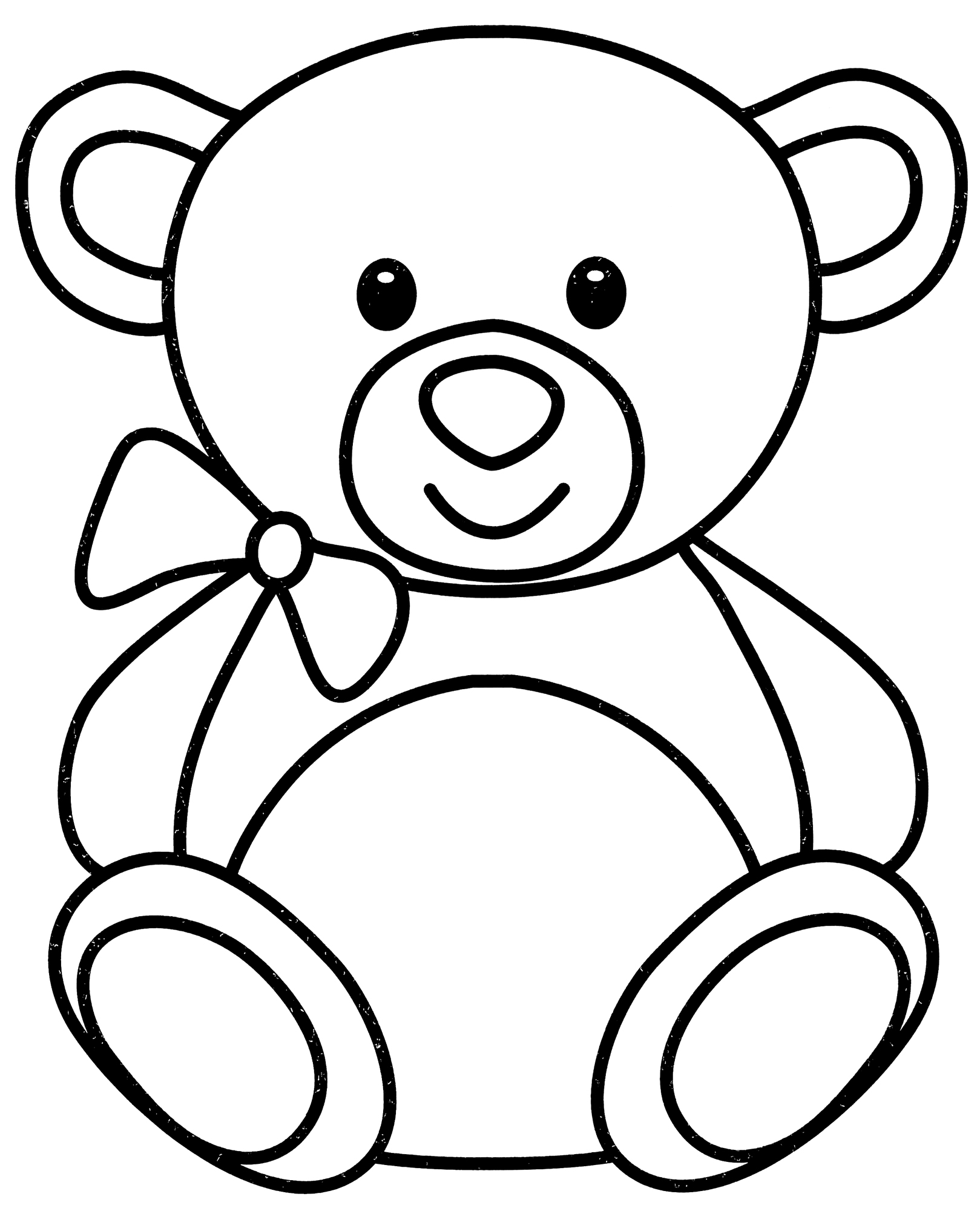 Cute teddy bear coloring page - free and printable