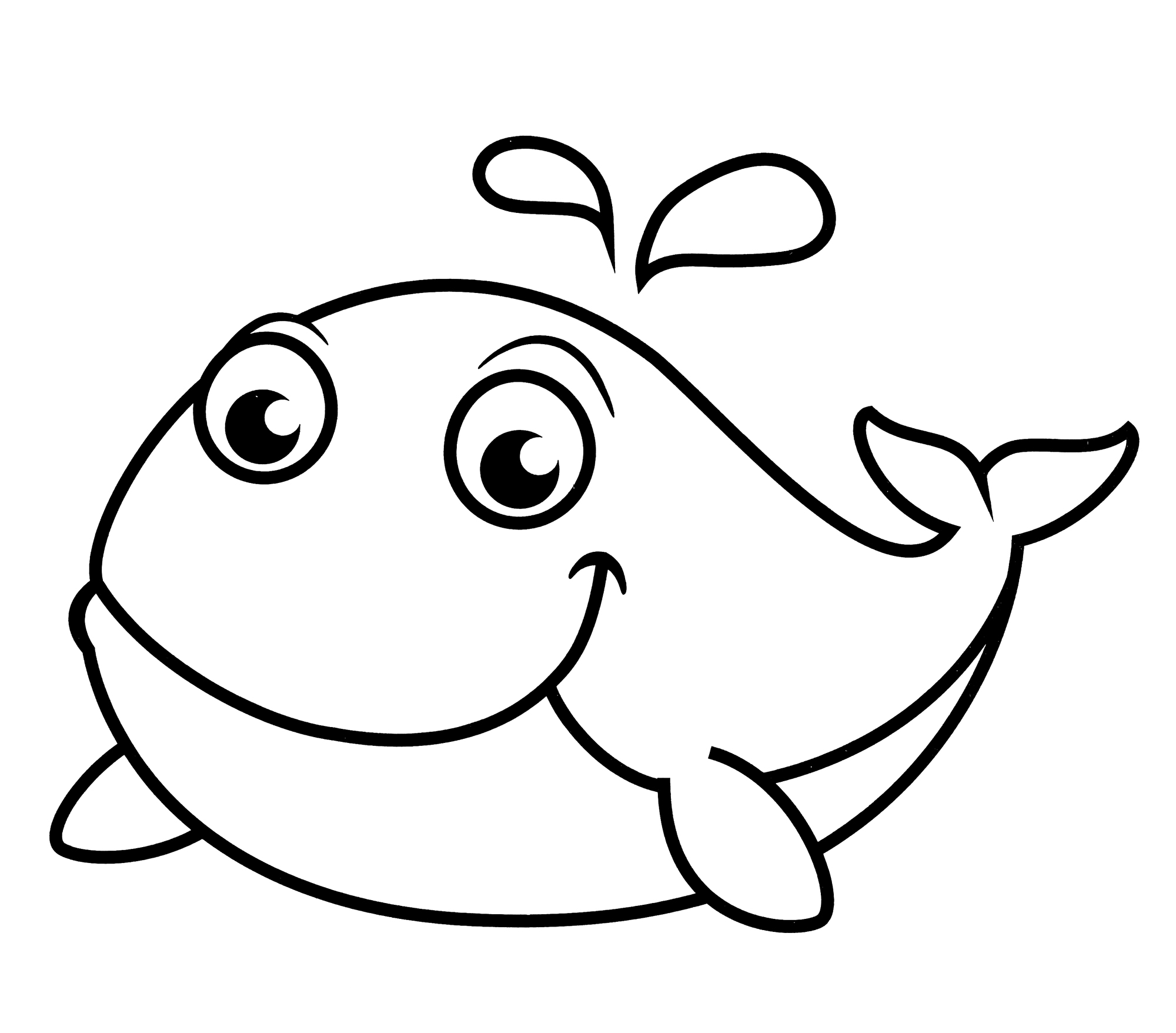 Blue whale coloring page - free and printable