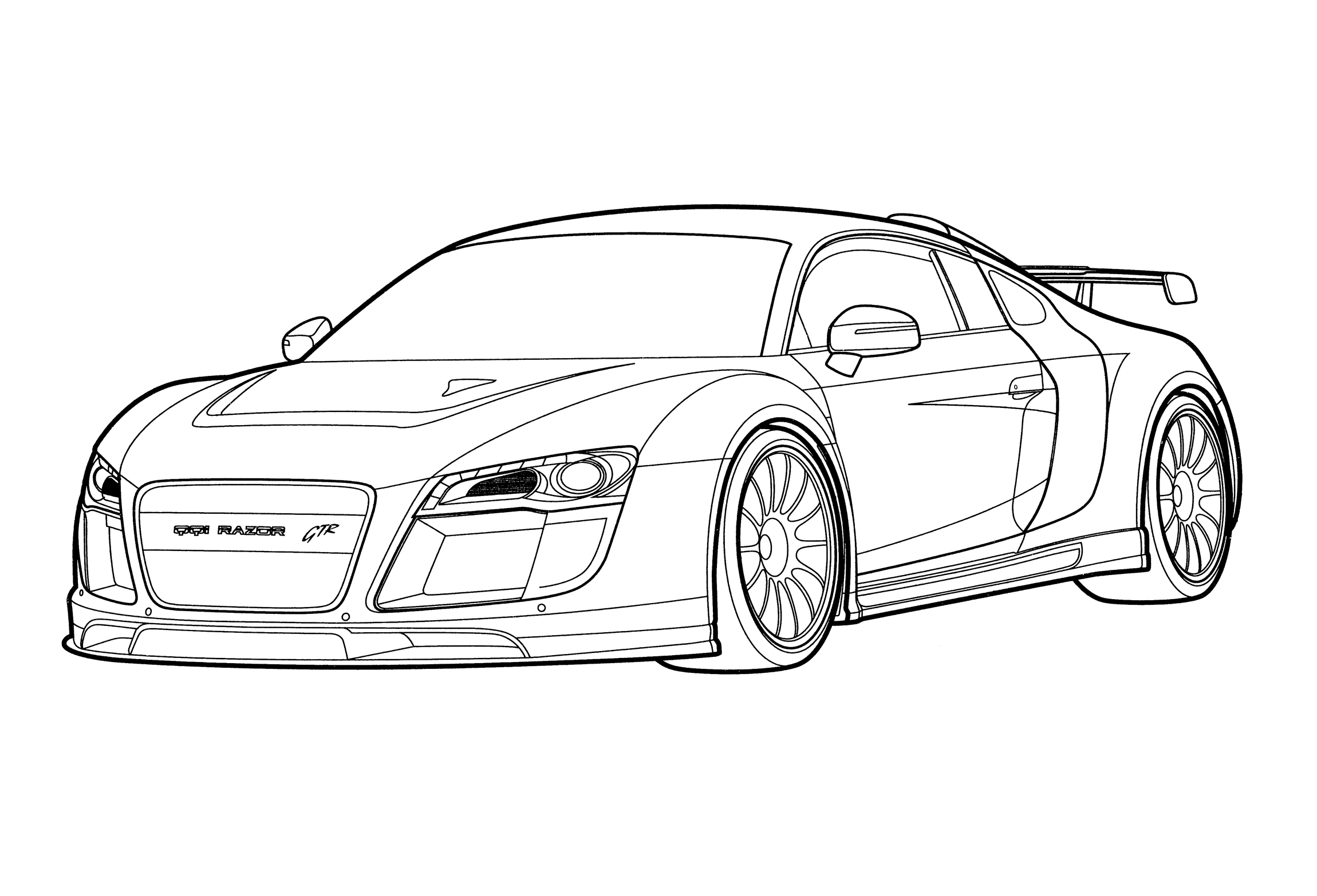 PPI Razor GTR Audi R8 coloring page - free and printable