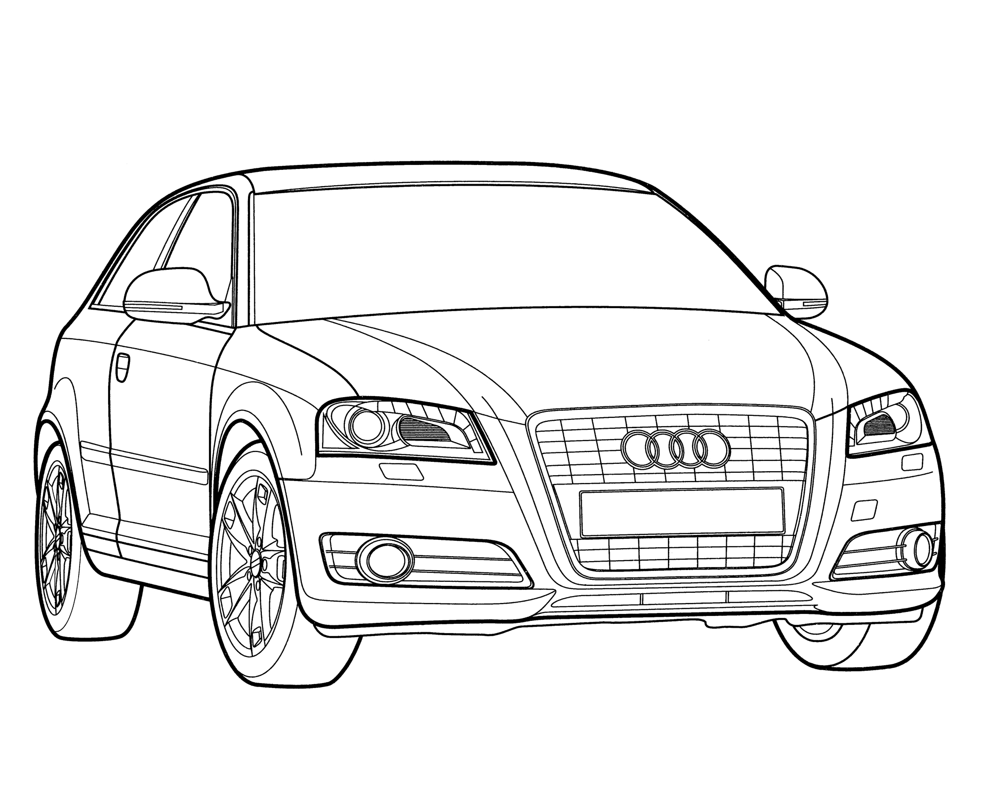 Audi A3 coloring page - free and printable