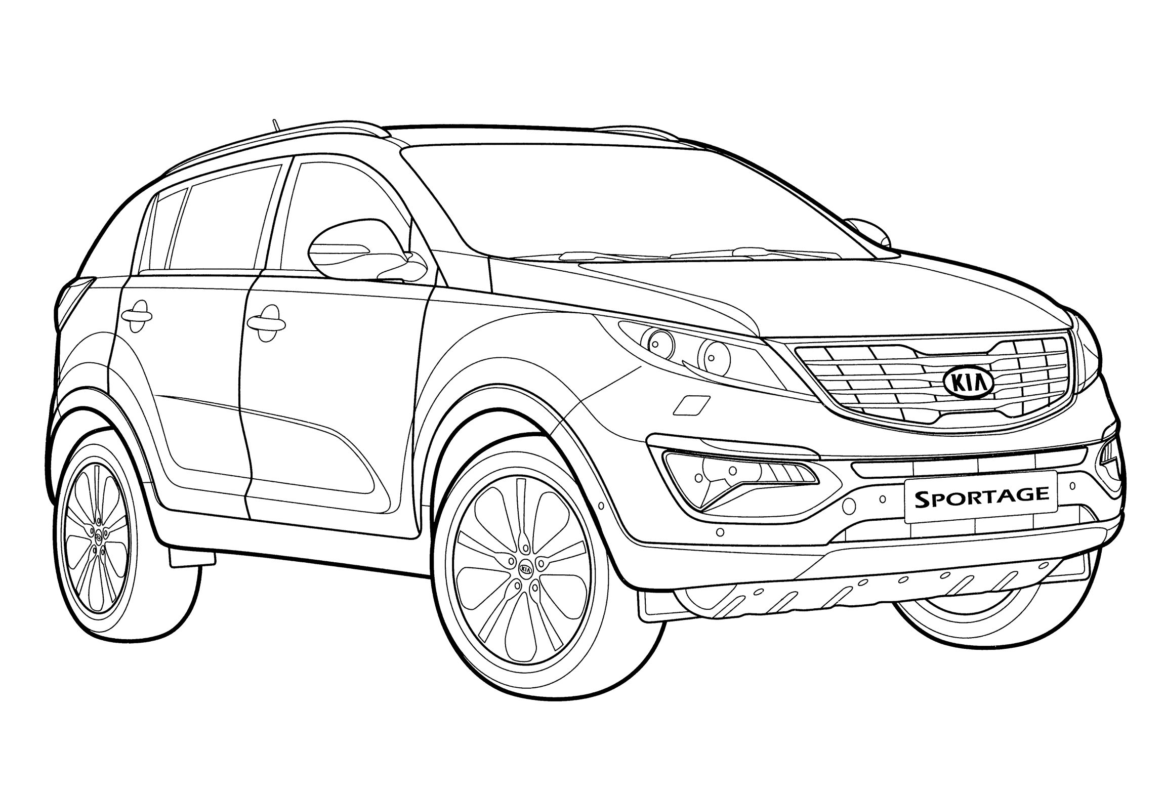 Kia Sportage coloring page - free and printable