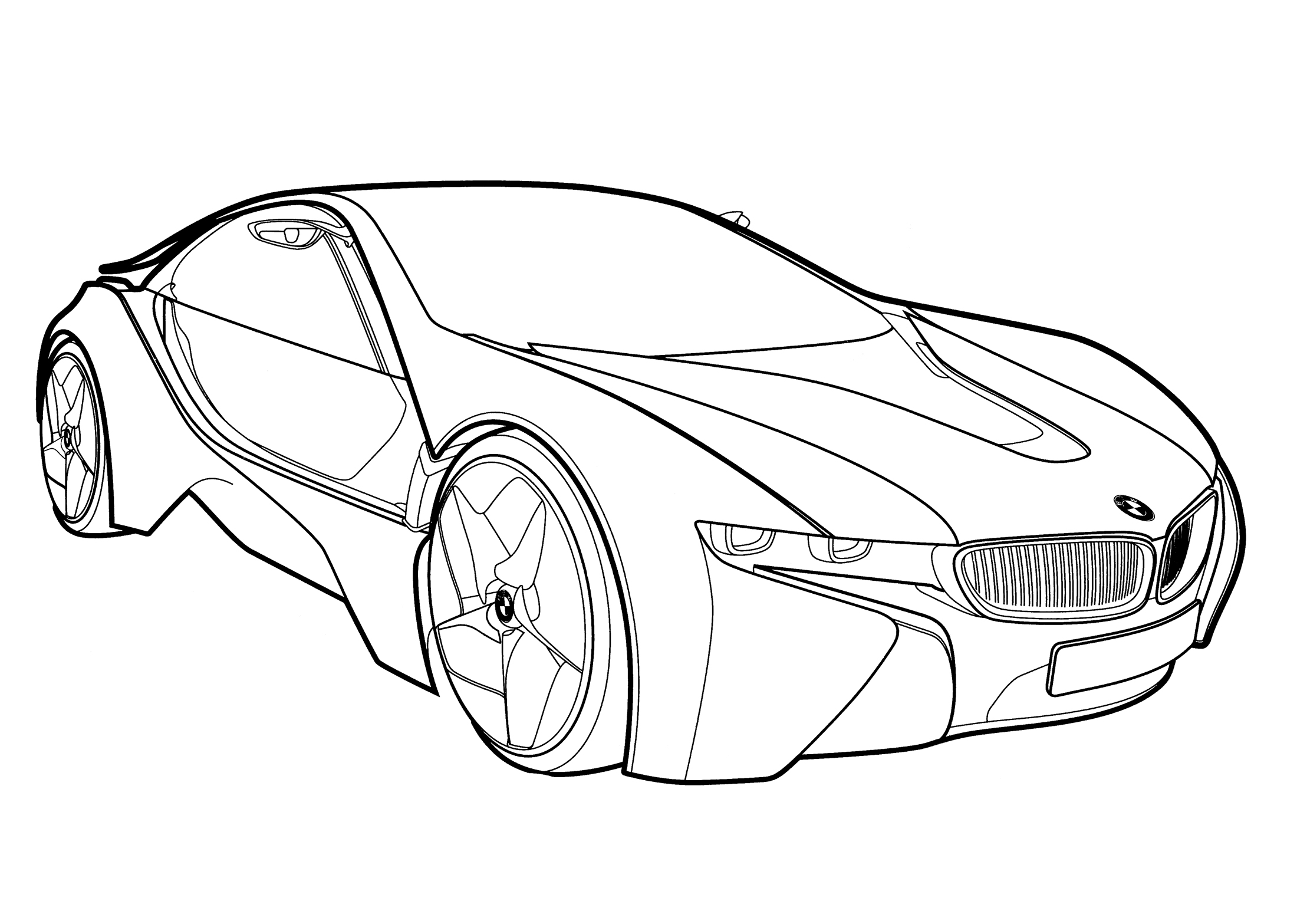 BMW Vision efficient dynamics coloring page - free and printable