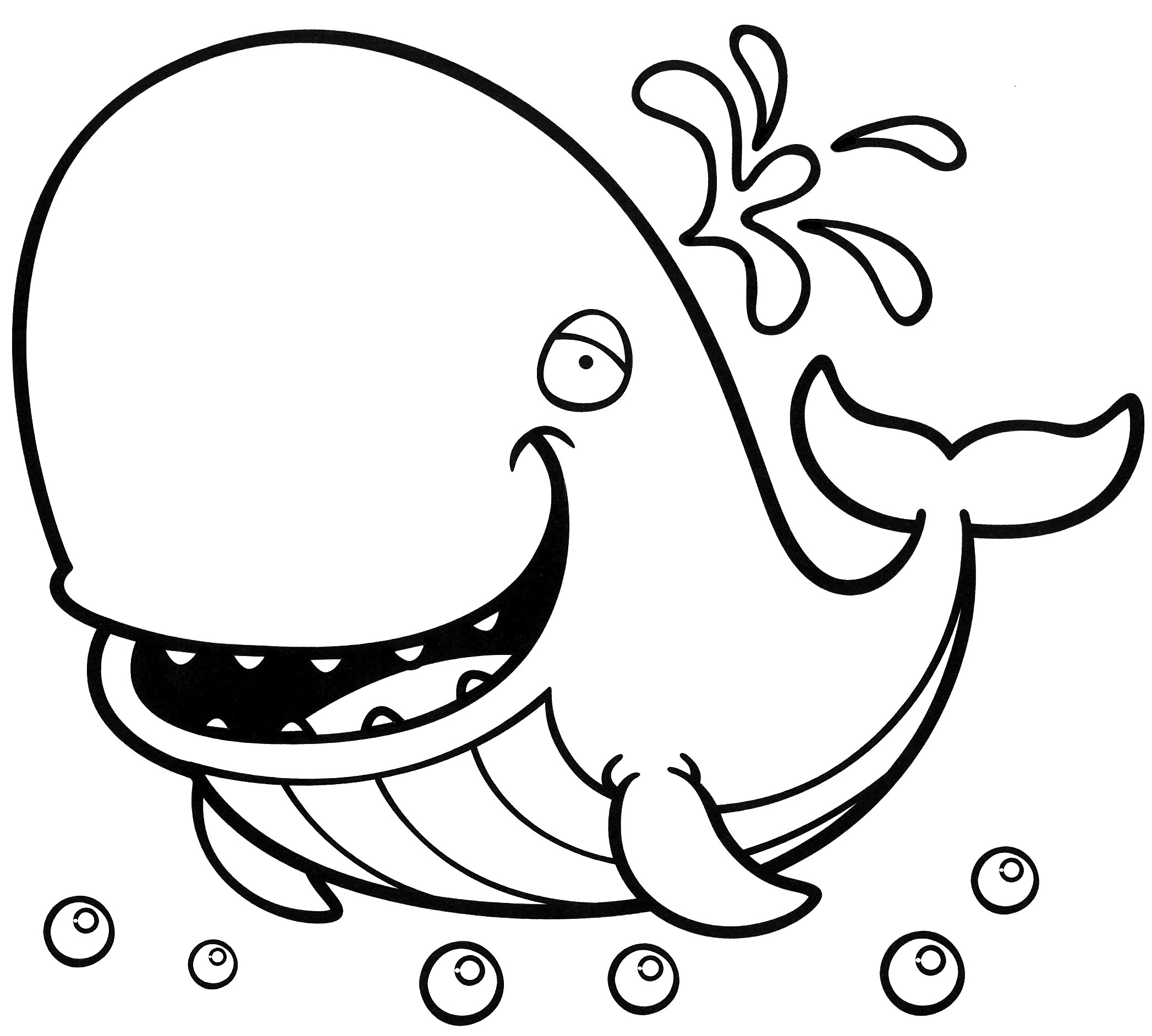 Jolly whale coloring page - free and printable