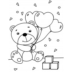 Cute teddy bear with balloons