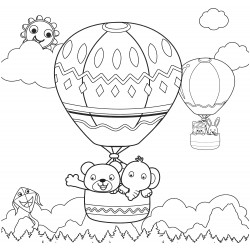 Animals on a balloon