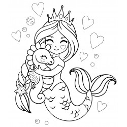 Mermaid and seahorse