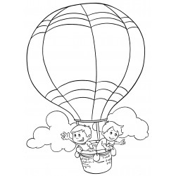 Kids on a hot air balloon