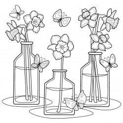 Flowers in vases