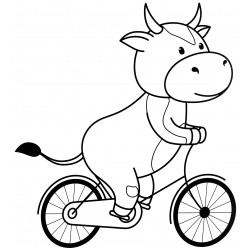 Cow on a bicycle