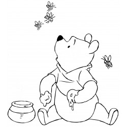 Winnie-the-Pooh is scared of bees