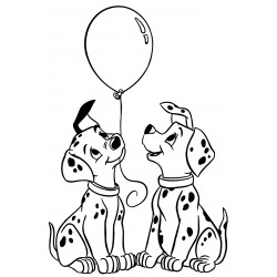 Dalmatians playing with a balloon