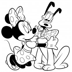 Minnie Mouse and Pluto