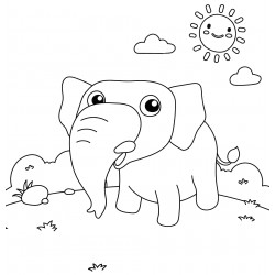 Elephant in the sun