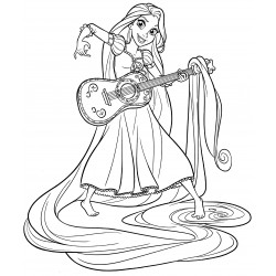 Rapunzel plays the guitar