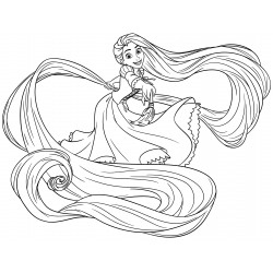 Rapunzel and her long hair