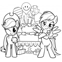 Pony and birthday cake