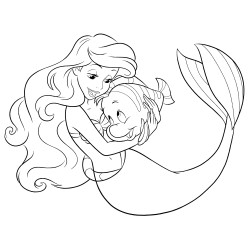 Ariel hugs Flounder