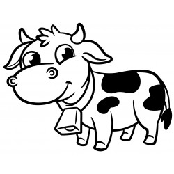 Cow with a bell round its neck