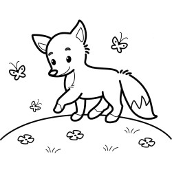 Little fox walks