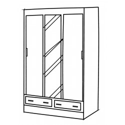 Large wardrobe with mirrors