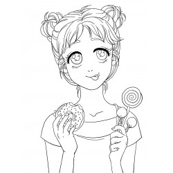 Girl with sweets