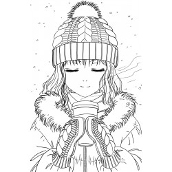 Girl in a winter suit