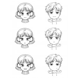 Different emotions of a boy and a girl