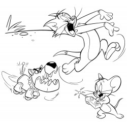 Frightened Tom & Jerry