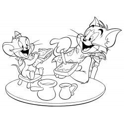 Tom and Jerry are having breakfast