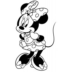 Minnie Mouse in a polka dot dress