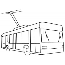 Trolleybus follows the route