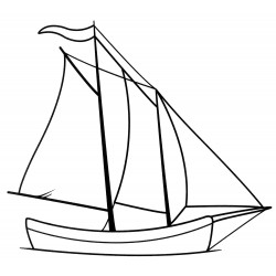 Boat with open sails