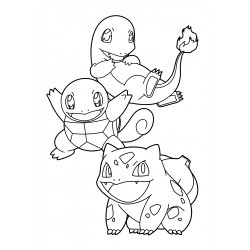 Bulbasaur, Charmander and Squirtle