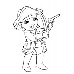 Pirate with a sabre and a gun