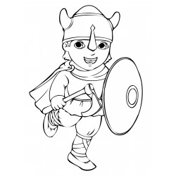 Viking in a helmet