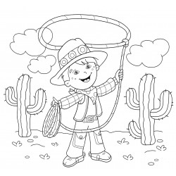 Cowboy in front of the cactus