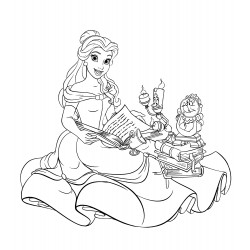 Belle is reading a book