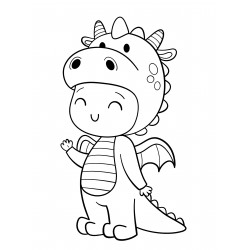 Boy in a dragon suit