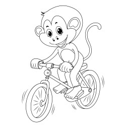Monkey on a bicycle