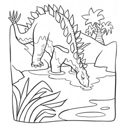 Dinosaur at a waterhole