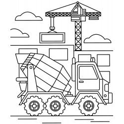 Cement mixer car on a construction site