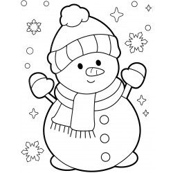 Snowman in a cap and with a scarf