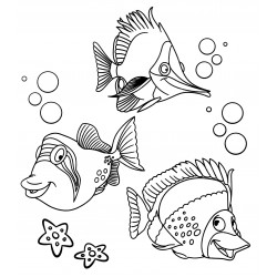Three fish under the sea