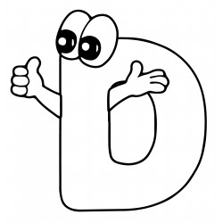 Letter D with eyes