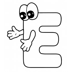 Letter E with eyes