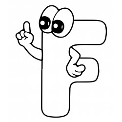 Letter F with eyes