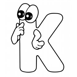 Letter K with eyes